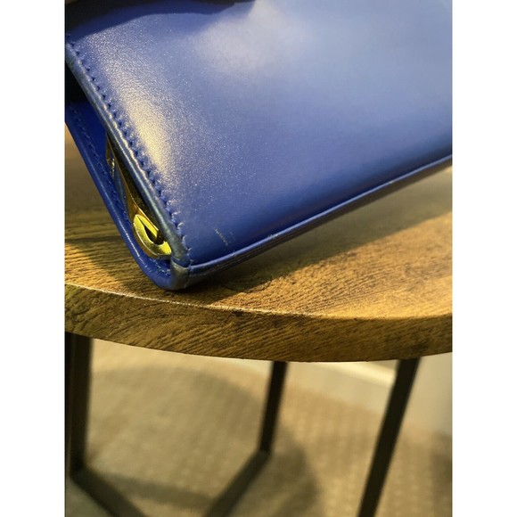 Saint Laurent Rive Gauche Leather Zip Around Wallet Blue - Picture 13 of 16